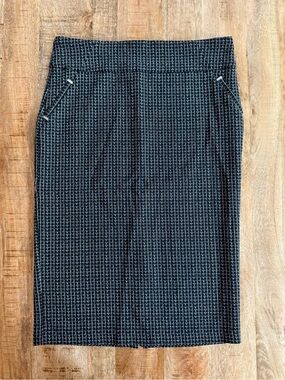 NWT Jenna Rose Black & White Textured Print Pencil Skirt Size 8
